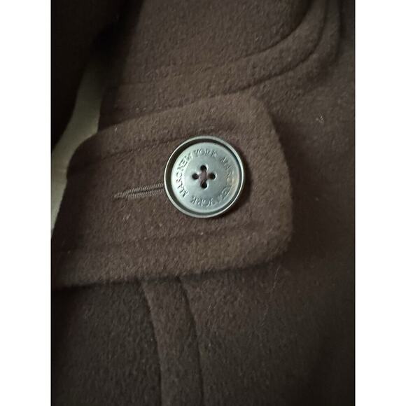 MARC NEW YORK BROWN WOOL COAT WITH FUR HOOD SIZE 2P - Picture 5 of 14